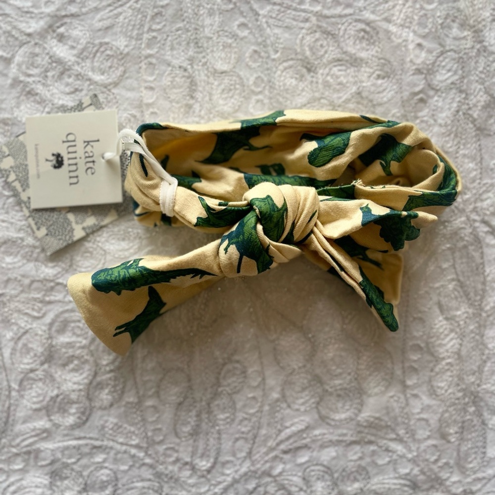 NWT Kate Quinn Yellow (Light Gold) & Green Dino Headband - Sz L